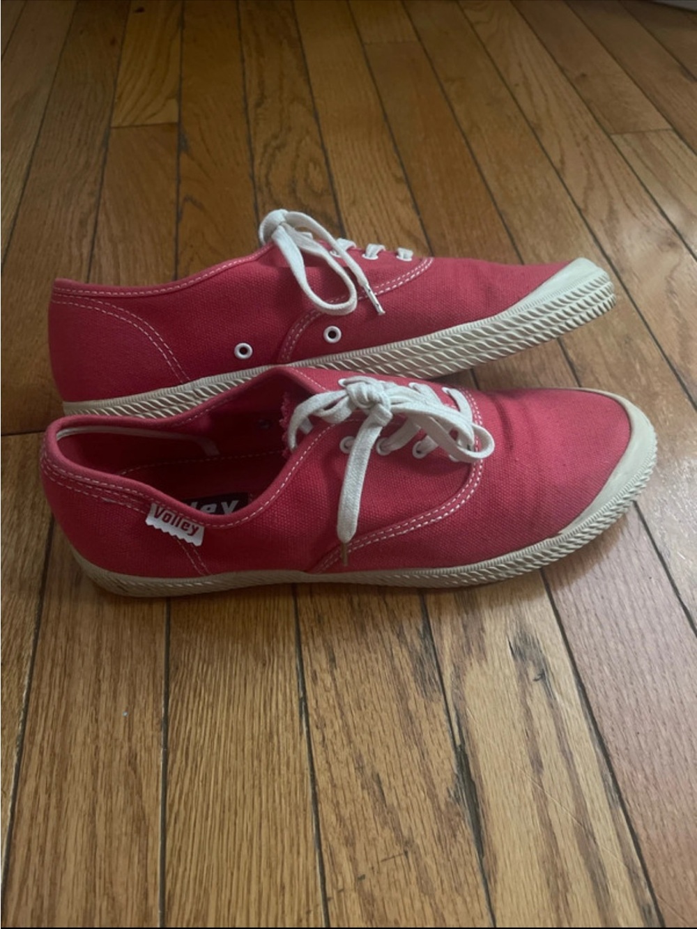 Women's Canvas Lace-Up Sneakers in Coral Pink